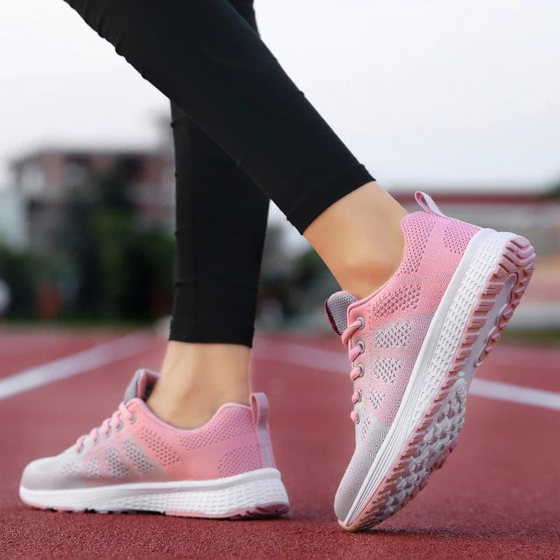 Showlu Women's Tiger Embroidery Sports Shoes, white low-top sneakers with tiger embroidery and sporty design.