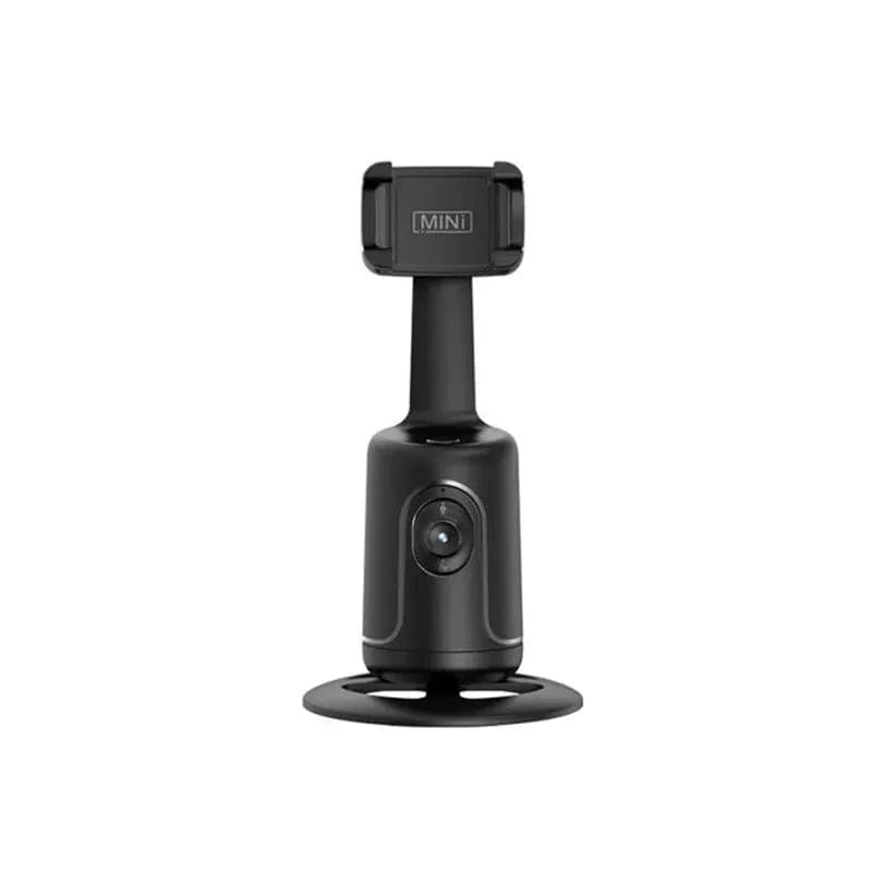 VIKEFON auto face tracking phone holder on a tripod stand with 360° rotation and AI-powered face and object tracking.