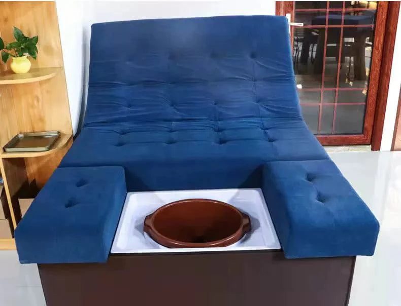 SHOWLU FASHION electric massage couch with wood frame, adjustable design, multi-functional for foot massage and home relaxation.