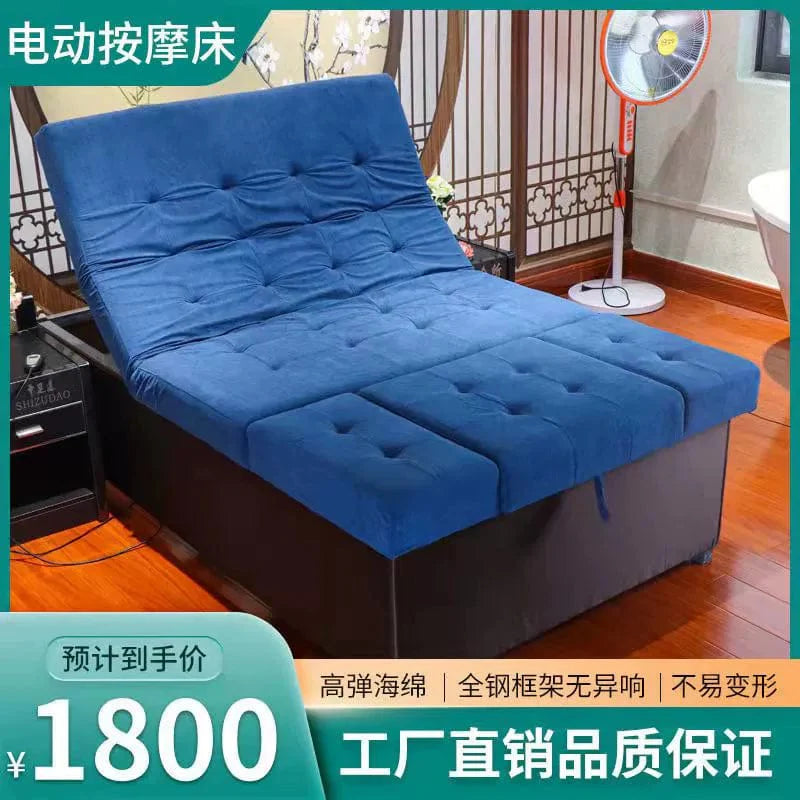 Showlu Fashion electric massage couch with wooden frame, adjustable settings, and built-in kneading for relaxing foot and body massage.