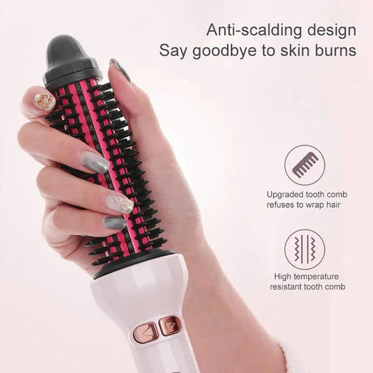 Automatic Rotating Electric Hair Brushes 2 in 1 Straightening and Curling Ionic Hot Comb Ceramics Fast Heating Anti - scalding - SHOWLU FASHION STORE