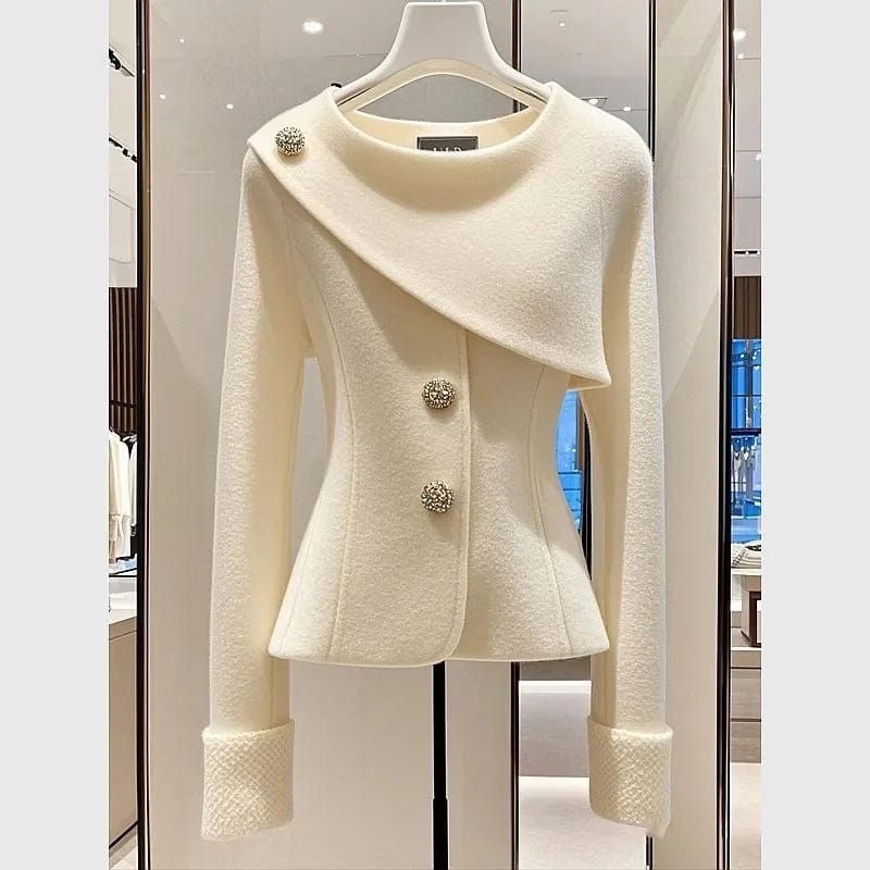 Autumn 2024 Women Woolen Coat Exploded With A Unique Sense Of High Quality Super Good - Looking Temperament Fashionable Beige Coat - SHOWLU FASHION STORE