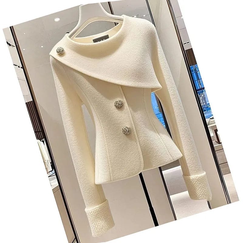 Autumn 2024 Women Woolen Coat Exploded With A Unique Sense Of High Quality Super Good - Looking Temperament Fashionable Beige Coat - SHOWLU FASHION STORE