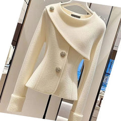 Autumn 2024 Women Woolen Coat Exploded With A Unique Sense Of High Quality Super Good - Looking Temperament Fashionable Beige Coat - SHOWLU FASHION STORE