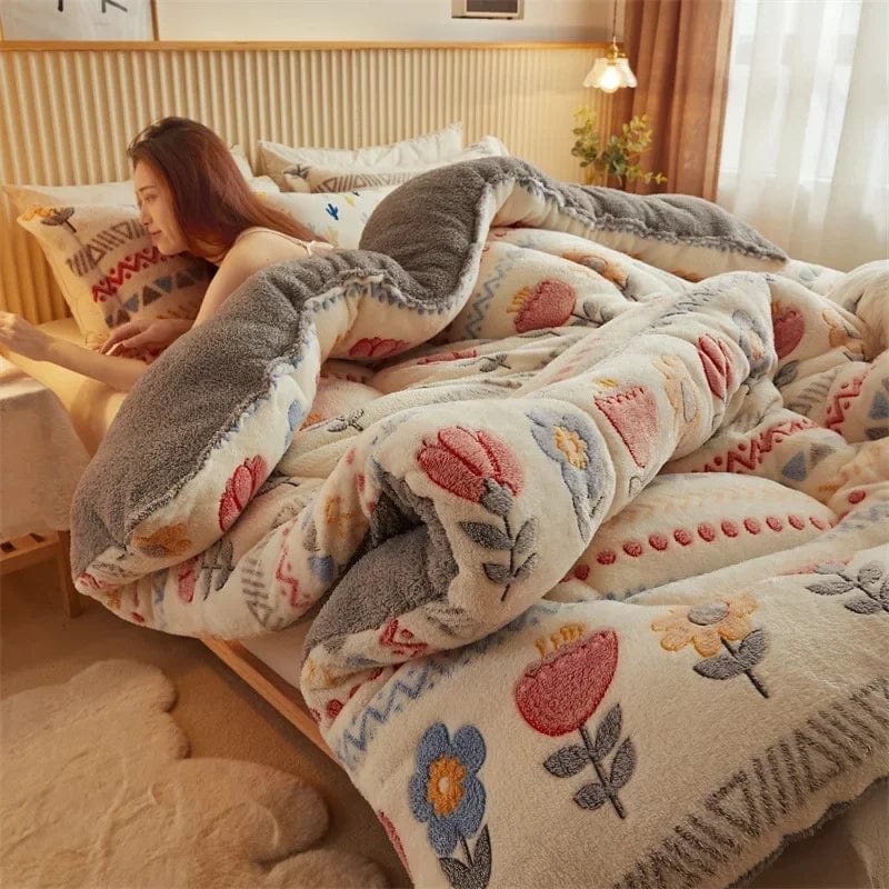 Autumn and Winter Double Face Quilt Snow Velvet Milk Velvet Winter Quilt Thickened Quilt Core Single Double Bedding - SHOWLU FASHION STORE