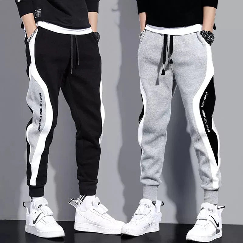 Men's loose patchwork harem pants in breathable, casual ankle-length trousers with elastic rope tie and relaxed fit.