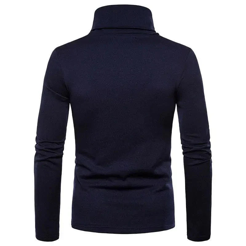 Men's slim fit turtleneck sweater by SHOWLU FASHION STORE, thermal cotton pullover with long sleeves, casual winter top.