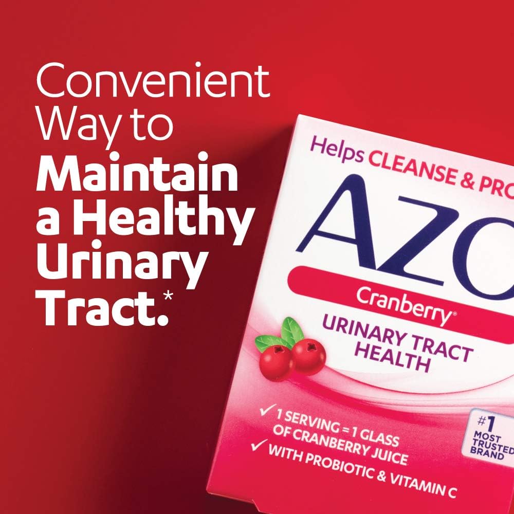 Azo Cranberry Supplement softgels for urinary tract health, featuring cranberry powder, sugar-free, non-GMO capsules.