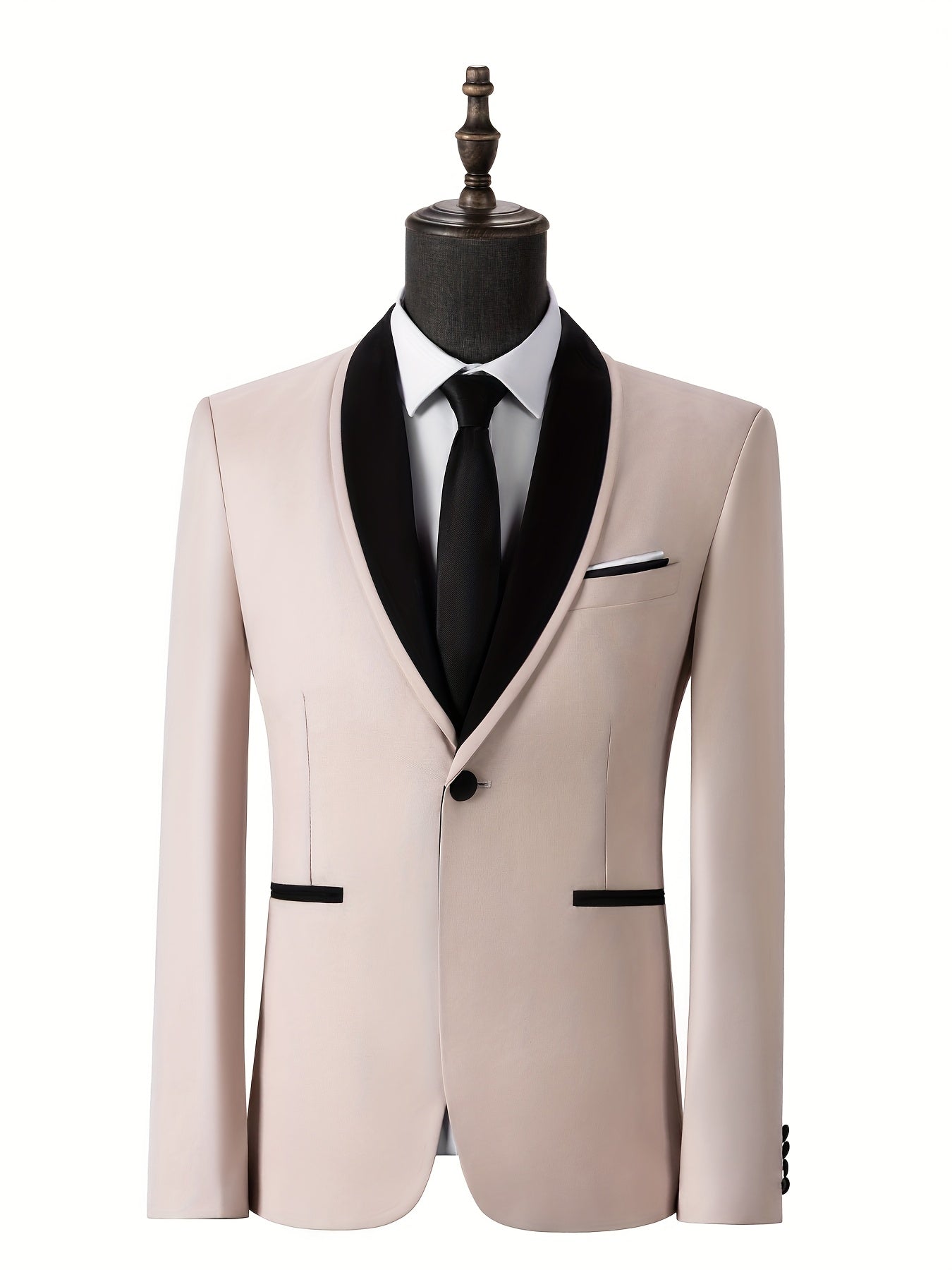 SHOWLU FASHION men's 3-piece slim fit suit with shawl lapel, formal wedding set, including jacket, vest, and trousers.