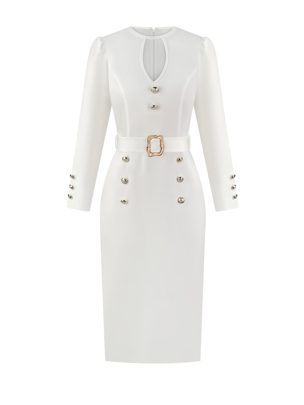 SHOWLU FASHION women's V-neck polyester dress featuring a fitted, elegant woven design perfect for stylish occasions.