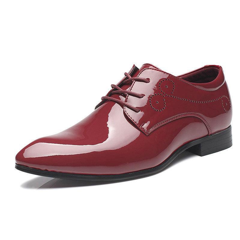 Black men's leather slip-on dress shoes by Smart General, casual business shoes suitable for driving and formal occasions.