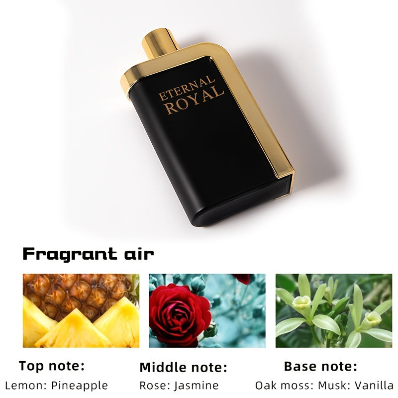 SHOWLU FASHION STORE Men's Eau De Toilette, fresh fruity cologne in a 3.38oz bottle, with a sleek design and vibrant packaging.