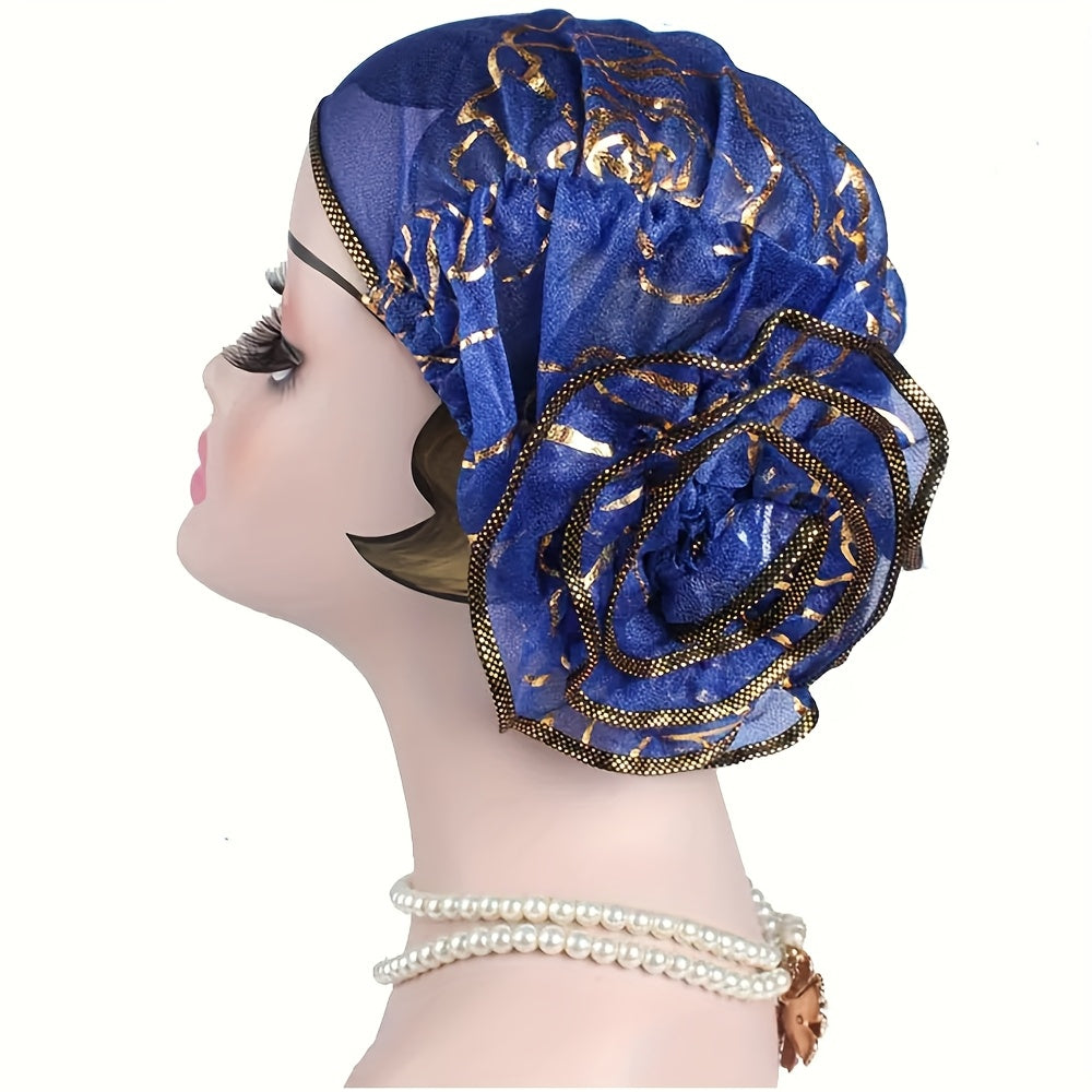 SHOWLU FASHION floral lace turban hats and breathable hijab scarves in a 4-pack, stylish and comfortable head coverings for women.