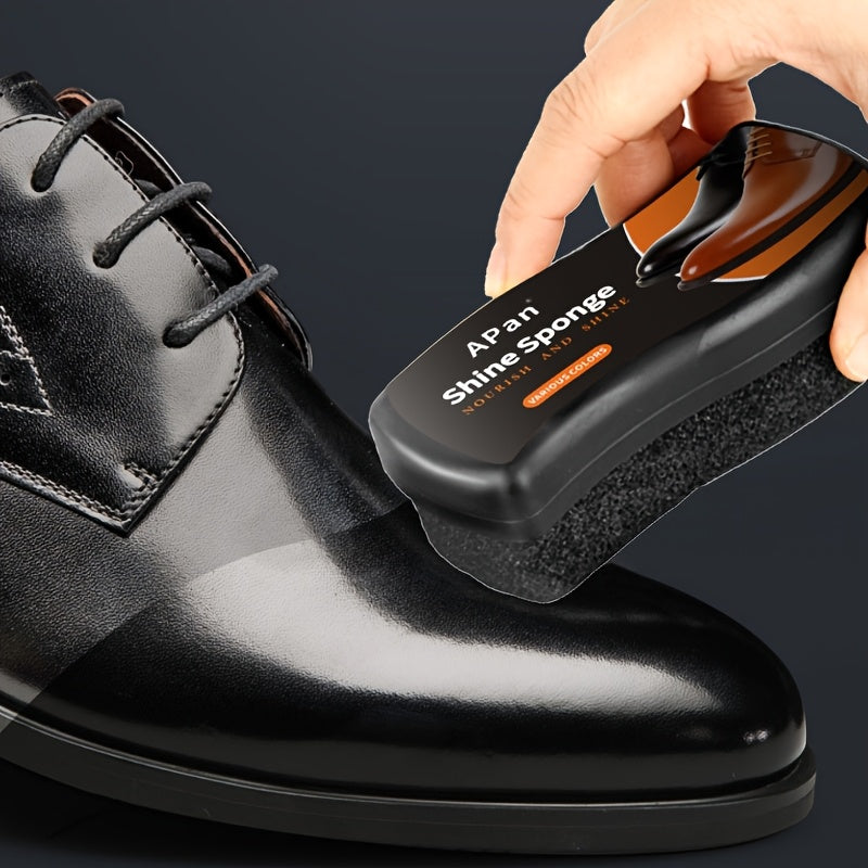 SHOWLU FASHION Quick Shoe Shine Sponge for faux leather, featuring instant oil application to restore shine and clean shoes.