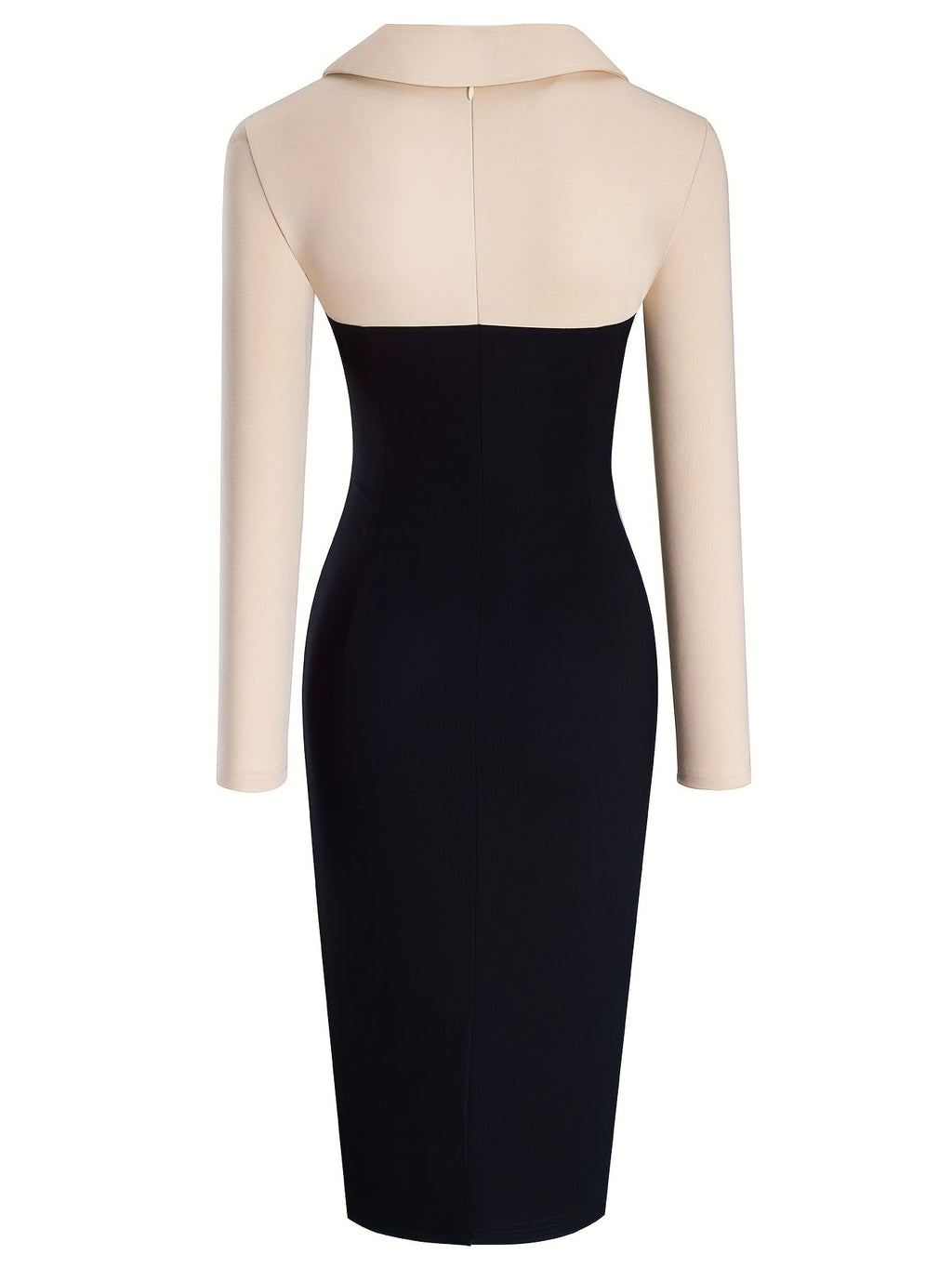 Color block SHOWLU Women's slim fit long sleeve knit pencil dress displayed on a mannequin with vibrant color blocks and fitted style.
