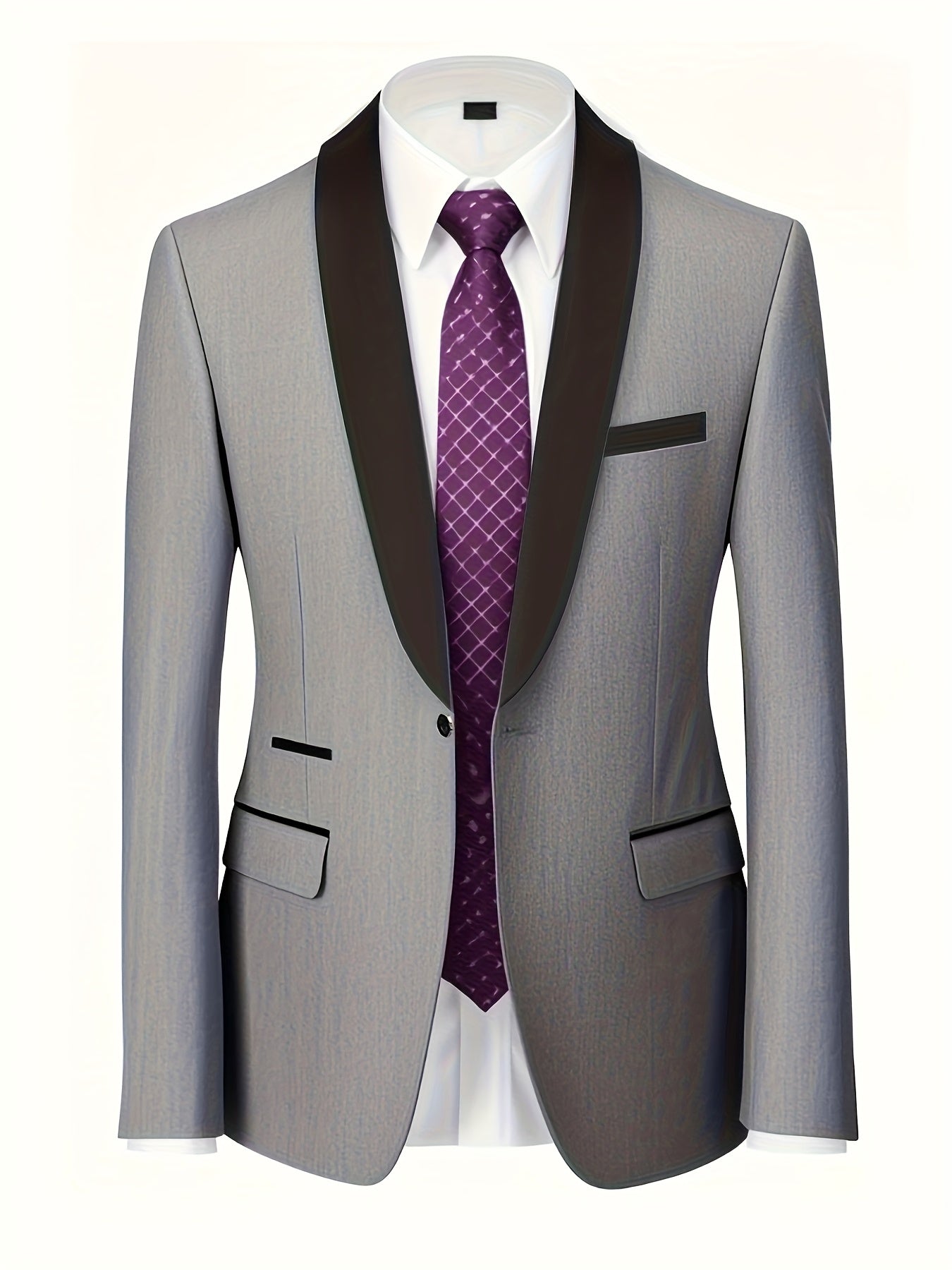 SHOWLU FASHION men's 3-piece suit featuring a shawl collar jacket, vest, and matching pants, tailored and stylish for formal occasions.
