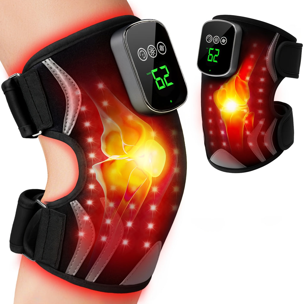 Showlu Heated Knee Massager with vibration and heat support cushion, designed for soothing knee pain relief and comfort.