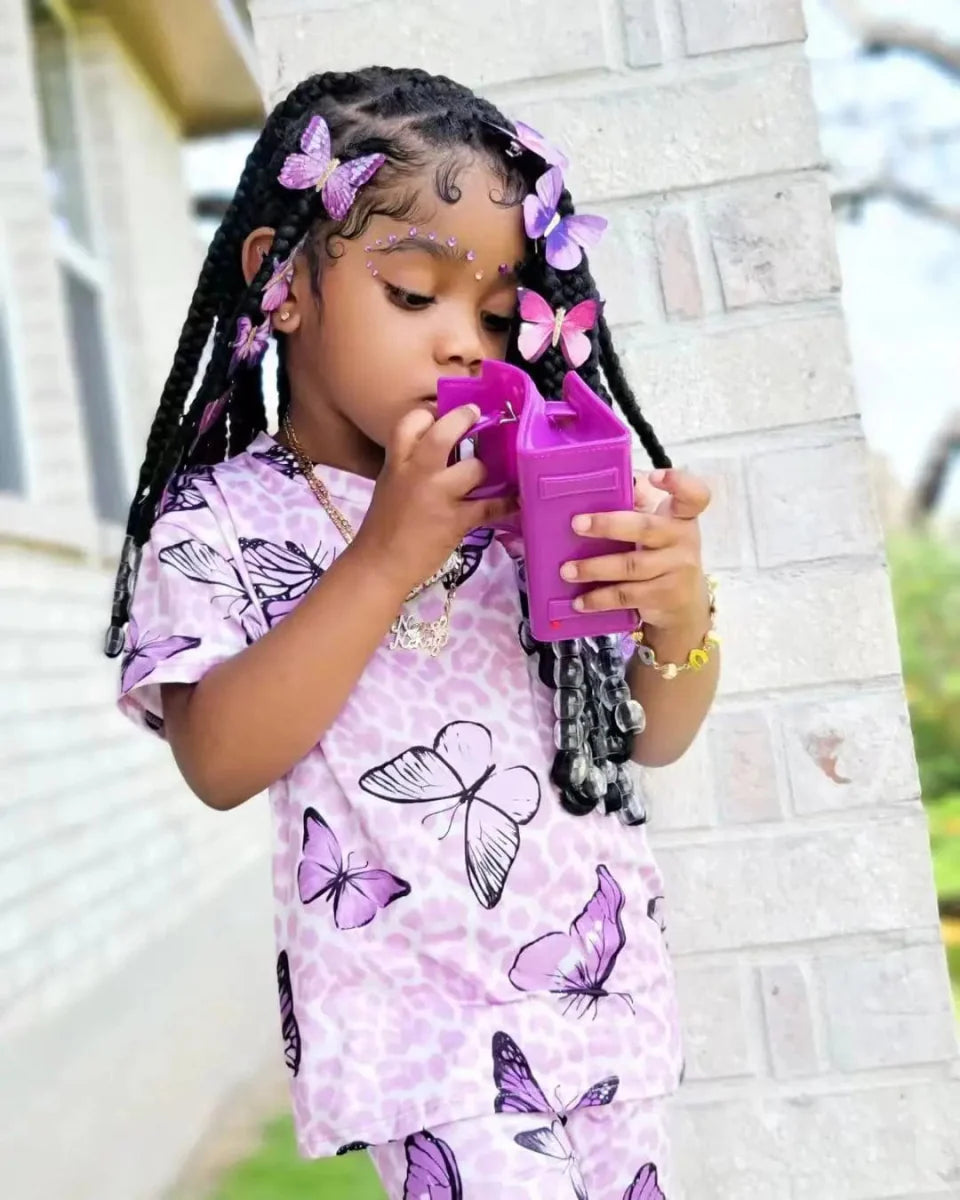 Baby girl summer clothing set with short sleeve rainbow top and matching colorful shorts, casual kids' 2-piece outfit.