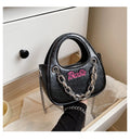 Cinderella Time Women's black PU leather saddle bag with chain strap, small square design, perfect for autumn and winter casual wear.