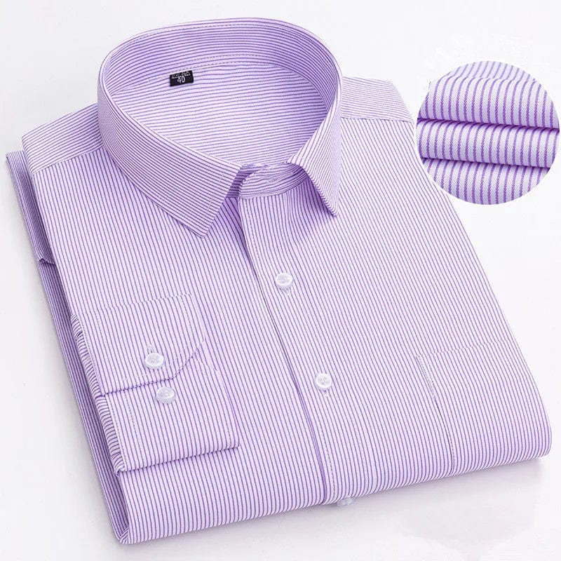 Bamboople men's long sleeve casual cotton shirt with fashion print, button-down design, standard fit, suitable for office and business wear.