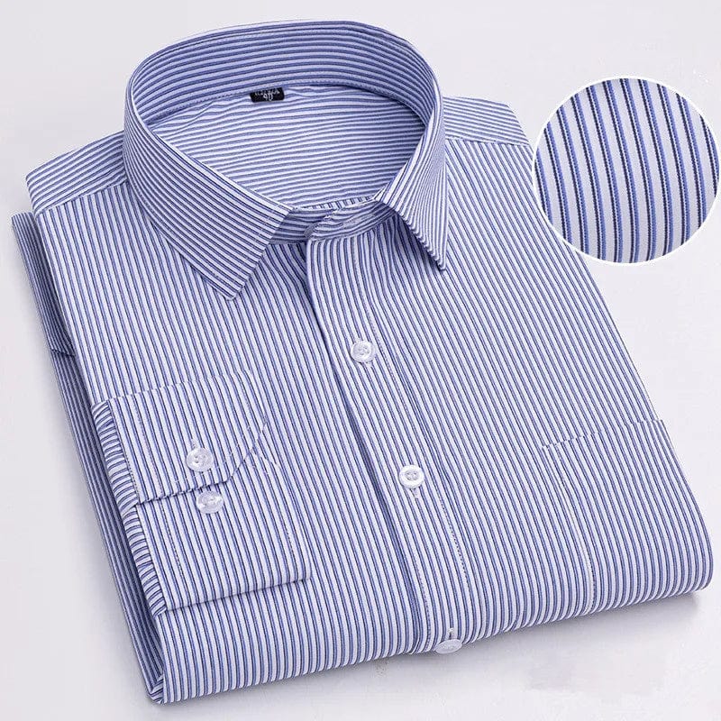 Bamboople men's long sleeve casual shirt with printed pattern, cotton fabric, button-down style, suitable for office or casual wear.
