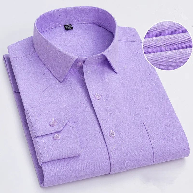 Bamboople men's long sleeve casual shirt with print, cotton fabric, button-down style, standard fit, suitable for office or casual wear