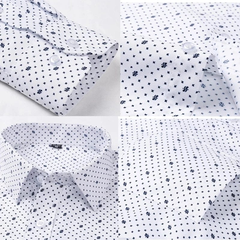 Bamboople men's long sleeve casual shirt by SHOWLU FASHION STORE, cotton button-down with stylish print and standard fit for office or casual wear.