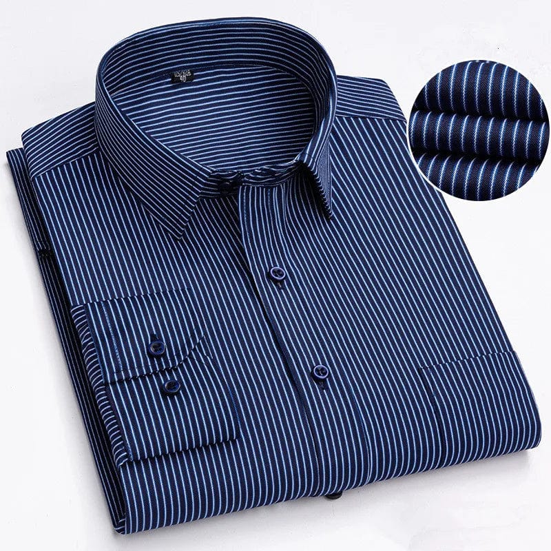 Bamboople men's long sleeve casual cotton shirt with print, standard fit, button-down style, suitable for office or business wear