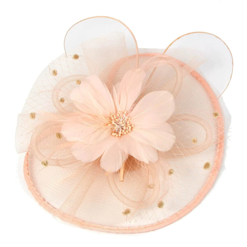 Elegant Showlu Fashion banquet hat with decorative barrettes, a stylish hair accessory for women.
