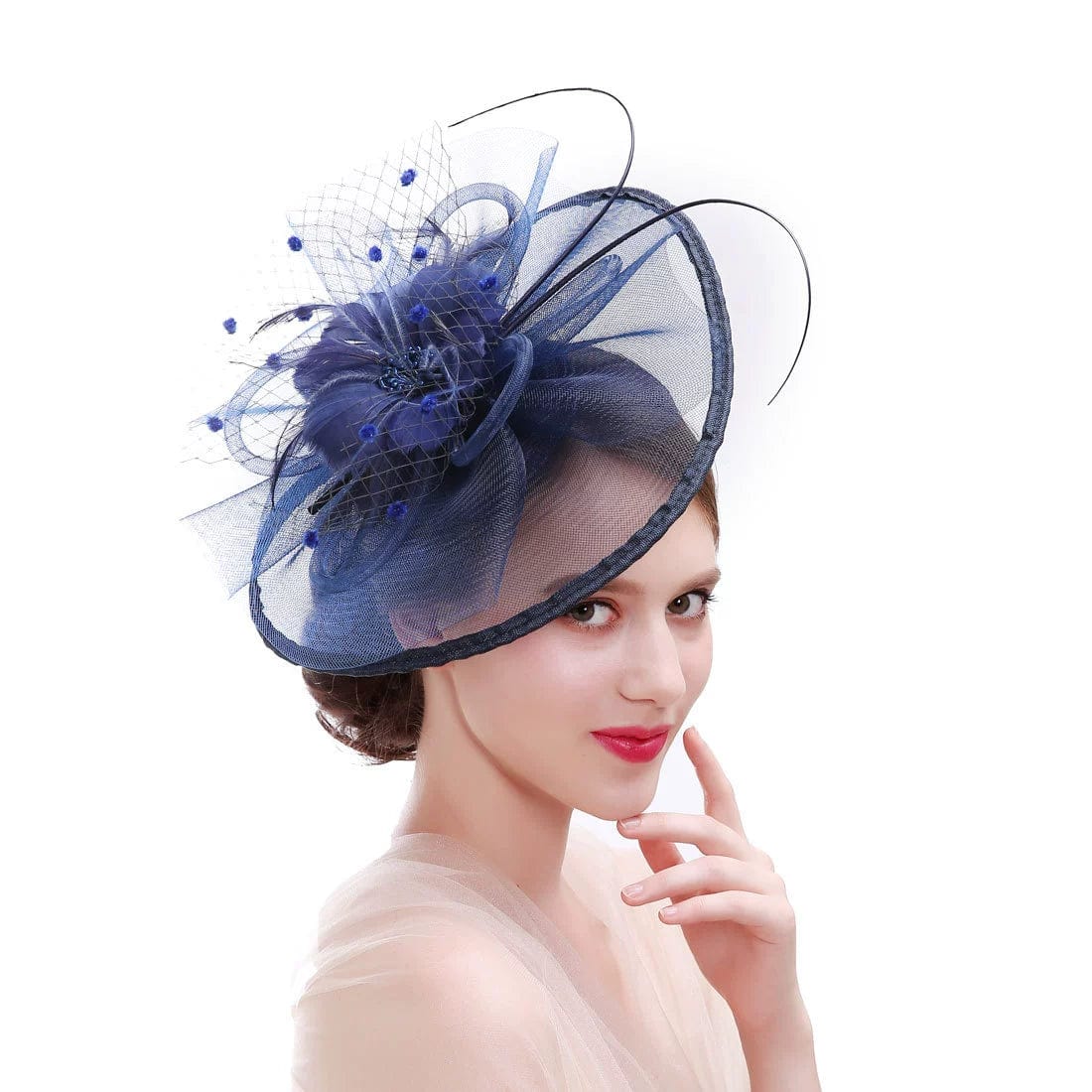 Elegant Showlu Fashion banquet hat with decorative hair barrettes, perfect for formal events and stylish women.