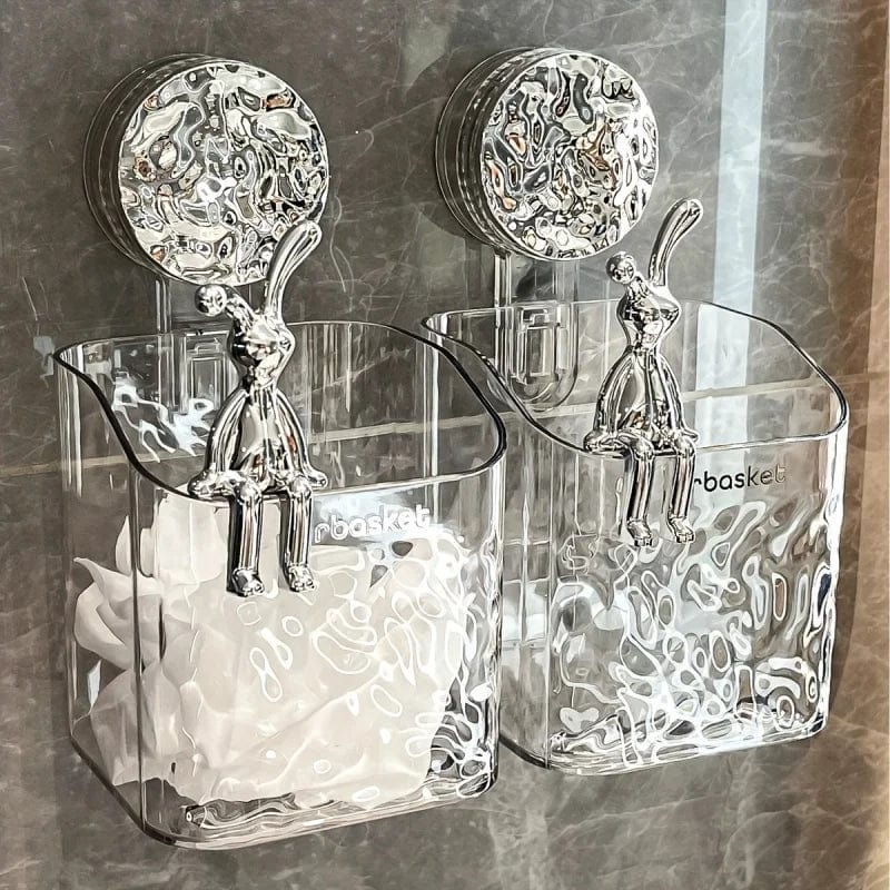 Showlu suction cup bathroom shelf with wall mount design, corner storage for shampoo, cosmetics, and shower essentials.