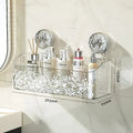 Showlu suction cup bathroom shelf with wall mount design, corner shower storage basket for shampoo and cosmetics, bathroom organizer.
