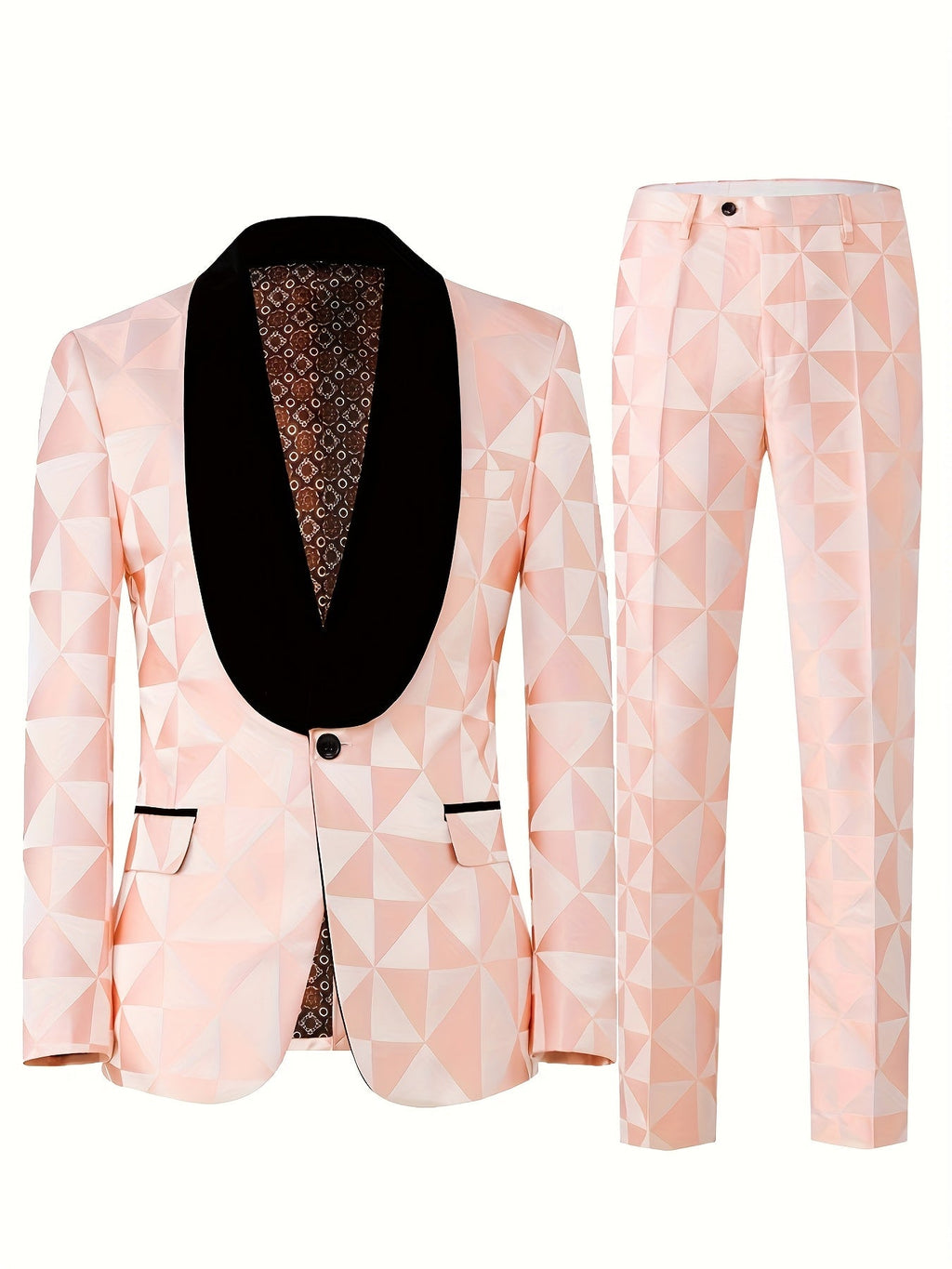 SHOWLU FASHION men's slim fit tuxedo suit with embroidered 2-piece set, featuring jacket and trousers in a stylish formal look.