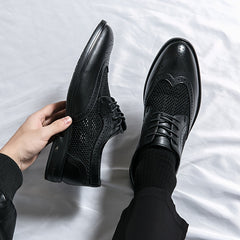 High-end Men's Shoes Summer 2024 New Hollow-out Business Breathable Shoes Korean Style Trendy Footwear