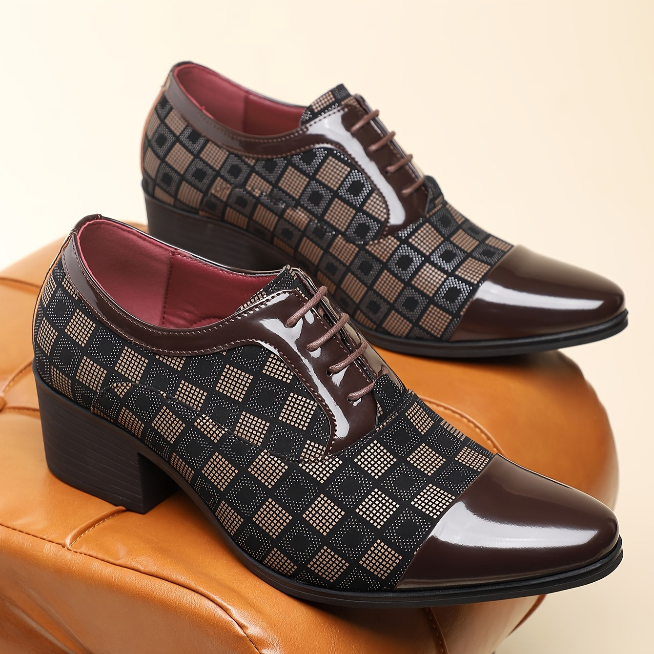 Women's pointed toe slip-on dress shoes by Showlu Fashion, solid PU leather casual footwear for stylish comfort.