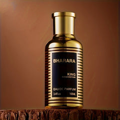Balala Golden Men's Luxury Perfume - Citrus Amber Woody Scent, Long-Lasting Day & Night Fragrance, Elegant Golden Design, 3.4oz (100ml) Lead-Free BPA-Free Bottle, Business Style Advanced Packaging, Sophisticated Design