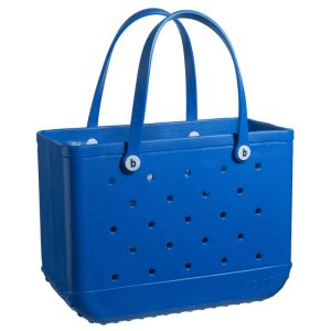 Large Showlu Fashion EVA Jelly Beach Bag with waterproof design, featuring a spacious outdoor satchel with hole details and vibrant color.