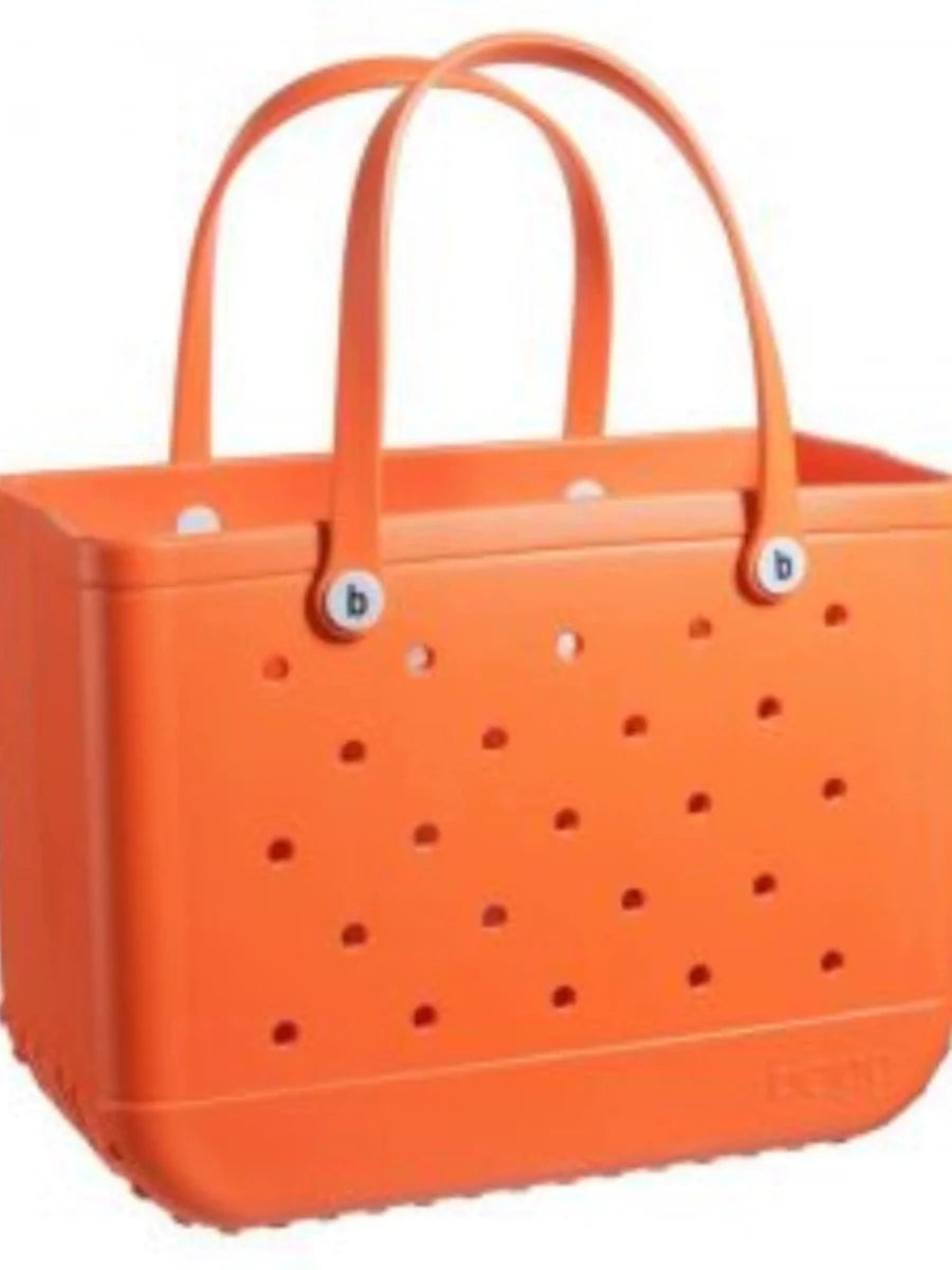 Showlu Fashion EVA jelly beach bag with large waterproof outdoor satchel design, featuring a spacious, colorful hole pattern and shoulder strap.