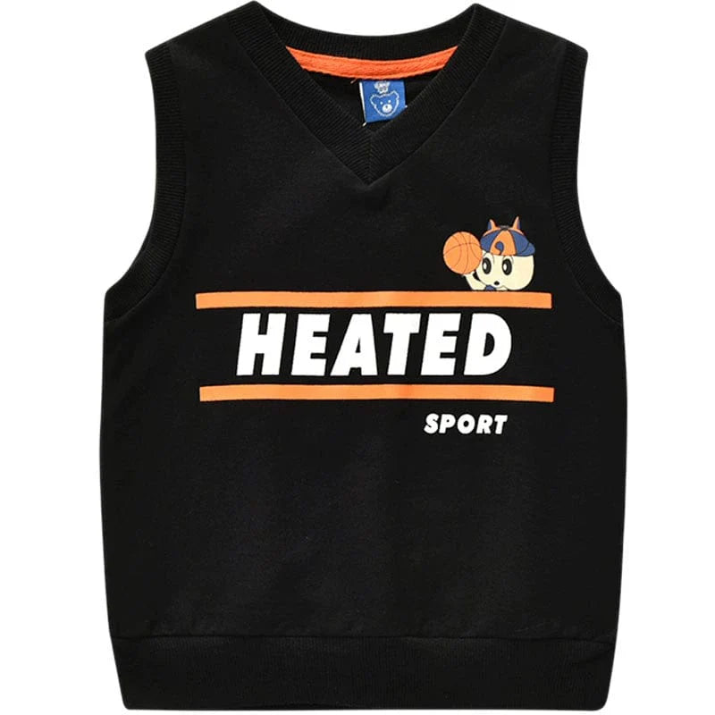 Bright Bear baby boys cartoon cotton zip vest by Showlu Fashion, featuring a cute bear design for spring and autumn wear.
