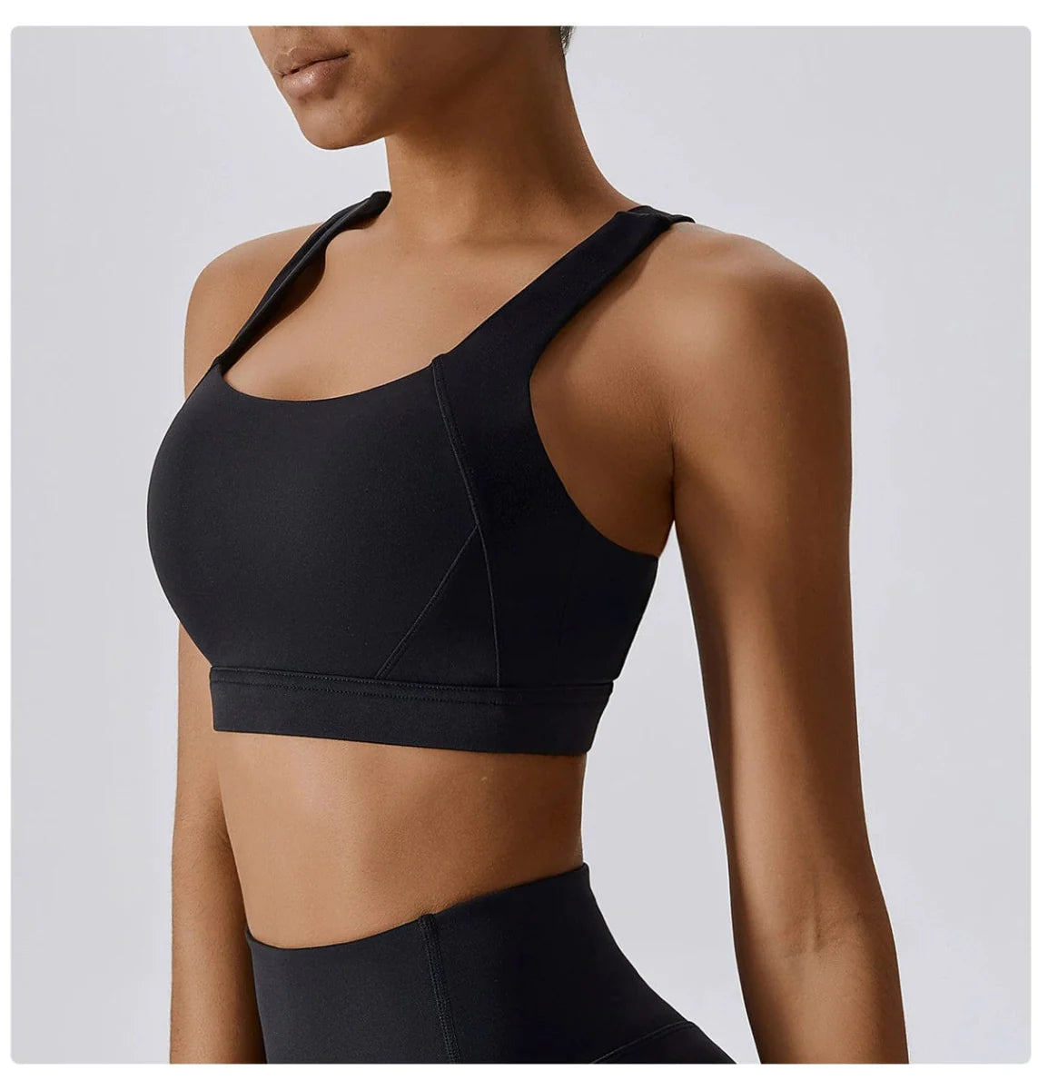 Showlu Women's Cross Back Padded Yoga Vest with chest pad, designed for comfortable workout and sports activities.