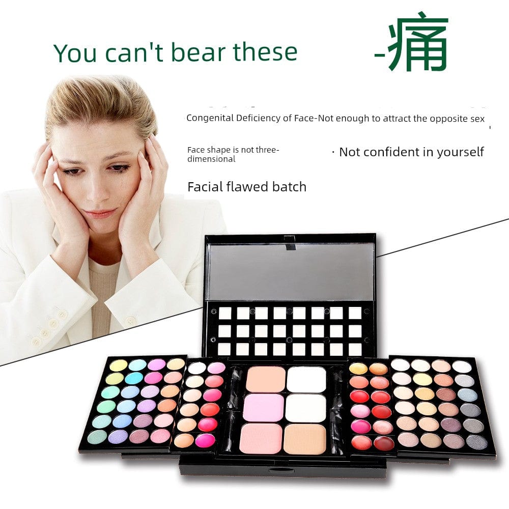 Girl's Magic Box 78-color eye shadow palette by Showlu Fashion Store featuring vibrant shades for beginner makeup looks.