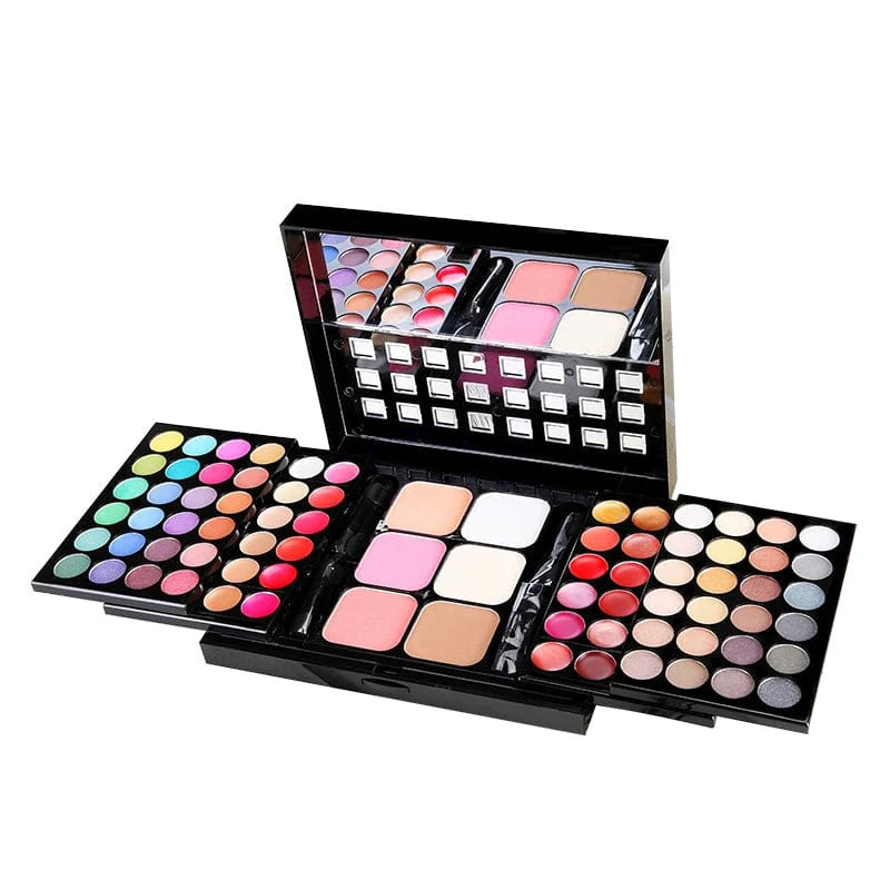 Girl's Magic Box 78-color eyeshadow palette by Showlu Fashion Store with vibrant shades for beginner makeup application.