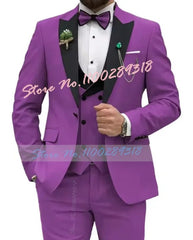 Beige Business Men Suits Costume Homme Slim Fit 3 Piece Double Breasted Suit Men Wedding Prom Party Business(Blazer+Vest+Pants) - SHOWLU FASHION STORE