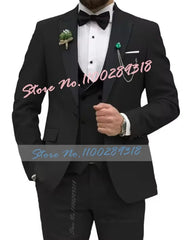 Beige Business Men Suits Costume Homme Slim Fit 3 Piece Double Breasted Suit Men Wedding Prom Party Business(Blazer+Vest+Pants) - SHOWLU FASHION STORE