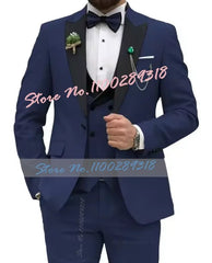 Beige Business Men Suits Costume Homme Slim Fit 3 Piece Double Breasted Suit Men Wedding Prom Party Business(Blazer+Vest+Pants) - SHOWLU FASHION STORE