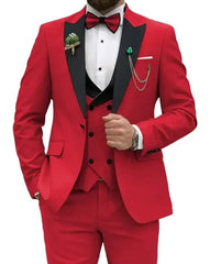 Beige Business Men Suits Costume Homme Slim Fit 3 Piece Double Breasted Suit Men Wedding Prom Party Business(Blazer+Vest+Pants) - SHOWLU FASHION STORE
