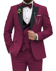 Beige Business Men Suits Costume Homme Slim Fit 3 Piece Double Breasted Suit Men Wedding Prom Party Business(Blazer+Vest+Pants) - SHOWLU FASHION STORE