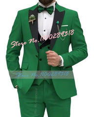 Beige Business Men Suits Costume Homme Slim Fit 3 Piece Double Breasted Suit Men Wedding Prom Party Business(Blazer+Vest+Pants) - SHOWLU FASHION STORE