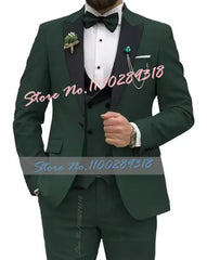 Beige Business Men Suits Costume Homme Slim Fit 3 Piece Double Breasted Suit Men Wedding Prom Party Business(Blazer+Vest+Pants) - SHOWLU FASHION STORE