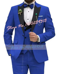 Beige Business Men Suits Costume Homme Slim Fit 3 Piece Double Breasted Suit Men Wedding Prom Party Business(Blazer+Vest+Pants) - SHOWLU FASHION STORE